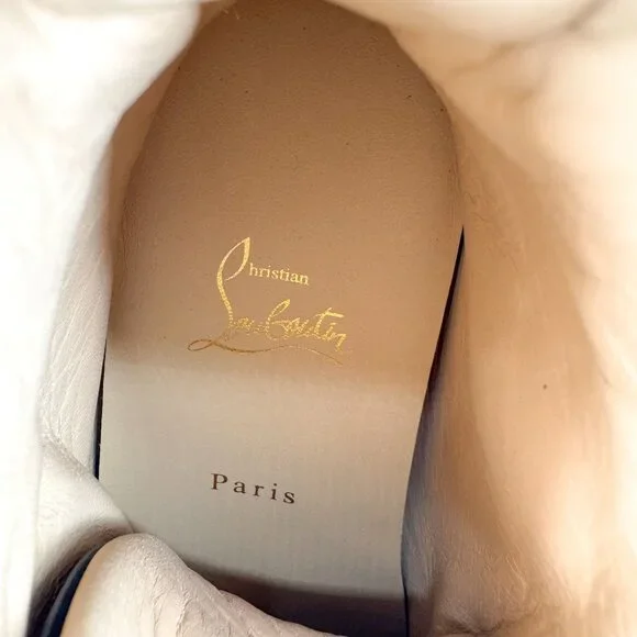 Christian Louboutin Louis Strass Sneaker Size 39 US 9 Navy Blue High Top Crystal - Picture 12 of 14